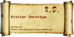 Kreiter Dorottya névjegykártya
